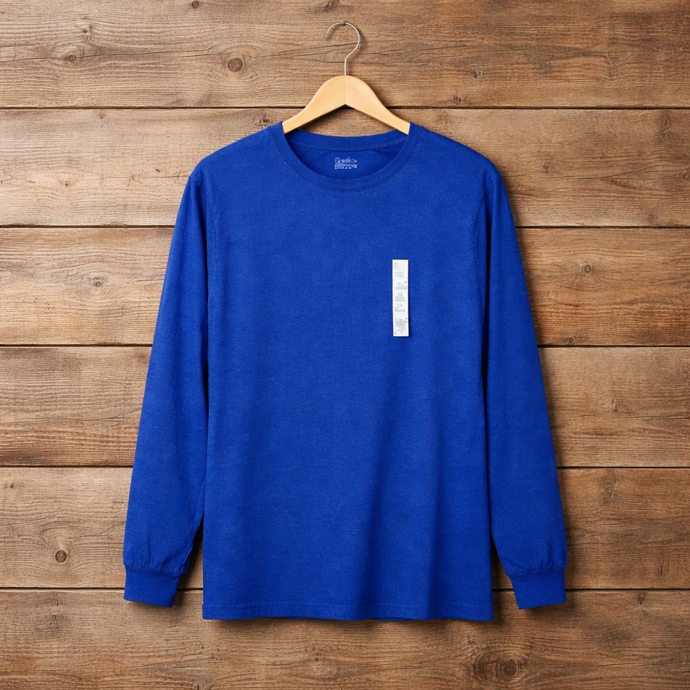 Croft and Barrow 3X Long Sleeve Polyester Cotton Crewneck Classic Tee